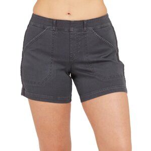 Women's Spanx Stretch Twill 6" Tummy Shaping Shorts in Washed Black l Size Large